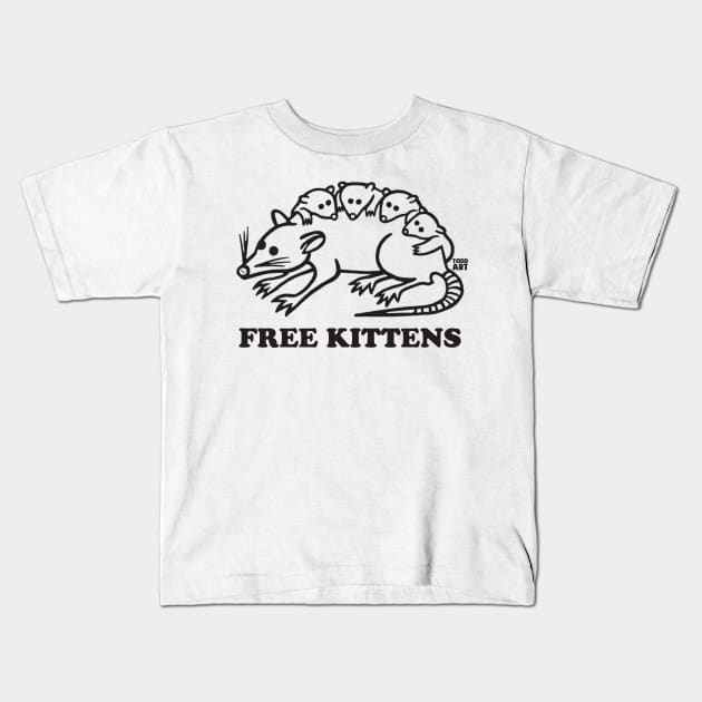 FREE KITTENS Kids T-Shirt by toddgoldmanart